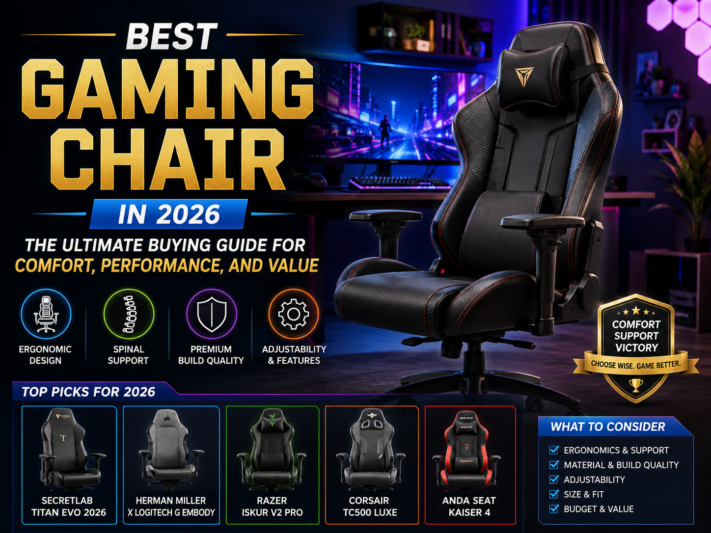 Mejor silla gaming en 2026: la guía definitiva de compra para comodidad, rendimiento y valor